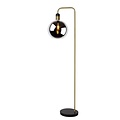 Schwarz mit Messing-Stehlampe mit Rauchlampe E27
