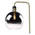 Schwarz mit Messing-Stehlampe mit Rauchlampe E27