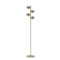 Lampadaire or mat/laiton avec ampoules fumées 4xG9