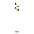 Matt gold/brass floor lamp with fumed bulbs 4xG9
