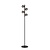 Lampadaire noir avec boules fumées 4xG9