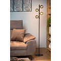 Black floor lamp with fumed balls 4xG9