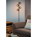 Black floor lamp with fumed balls 4xG9