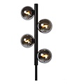 Black floor lamp with fumed balls 4xG9