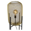 Vintage cylindrical matt gold/brass floor lamp metal wire