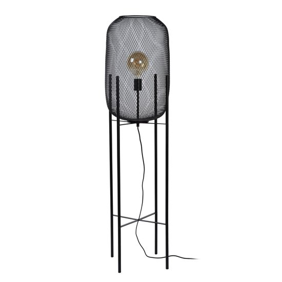 Lampadaire vintage cylindrique noir fil métal
