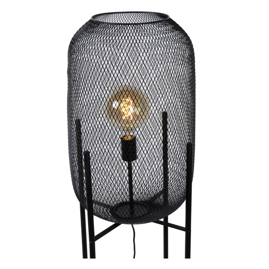 Lampadaire vintage cylindrique noir fil métal