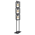 Contemporary industrial angular black floor lamp 3xE27