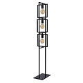 Contemporary industrial angular black floor lamp 3xE27