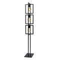 Lámpara de pie industrial contemporánea angular negra 3xE27