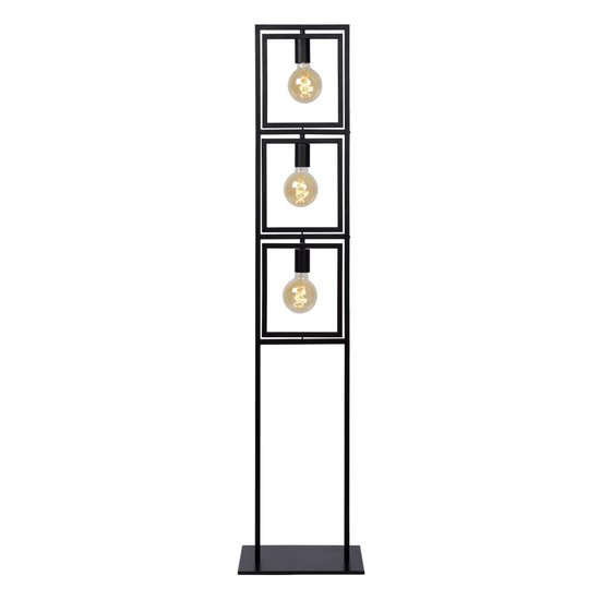 Contemporary industrial angular black floor lamp 3xE27