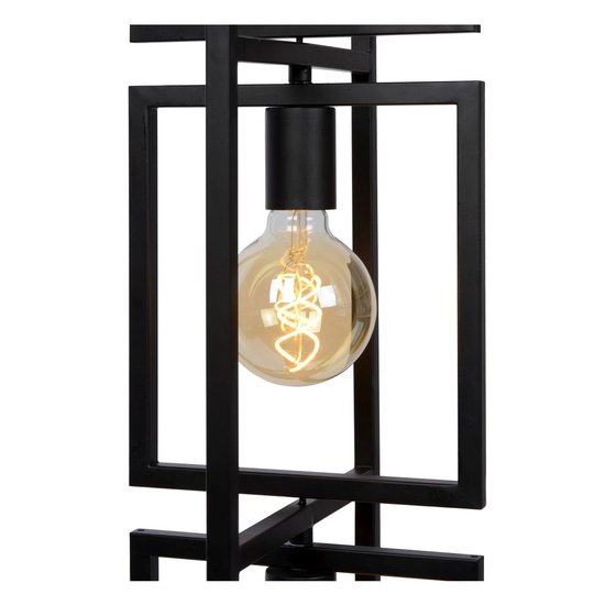 Contemporary industrial angular black floor lamp 3xE27