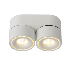 Double manoeuvrable white ceiling spotlight dimmable 2x10W 2700K