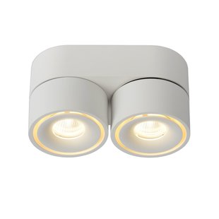 Double manoeuvrable white ceiling spotlight dimmable 2x10W 2700K