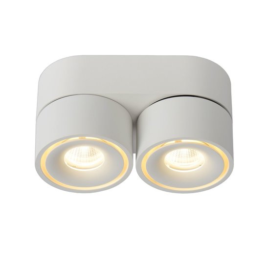 Foco de techo doble maniobrable blanco regulable 2x10W 2700K