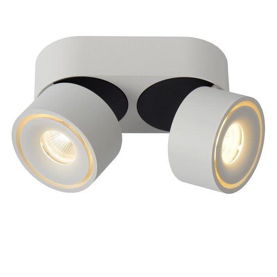 Foco de techo doble maniobrable blanco regulable 2x10W 2700K