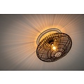 Schwarze Rattan-Deckenleuchte 56 cm E27 schwarz