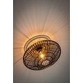 Zwarte rotan plafondlamp 56 cm E27 zwart