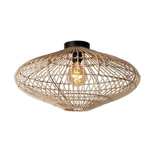 Licht hout rotan plafondlamp 56 cm E27 naturel