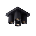 4 spots ceiling lamp tubes LED black 4x5W dim to warm