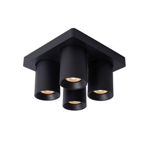 4 spots ceiling lamp tubes LED black 4x5W dim to warm