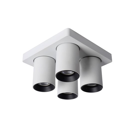 Plafón 4 focos tubos LED blanco 4x5W regulable para calentar