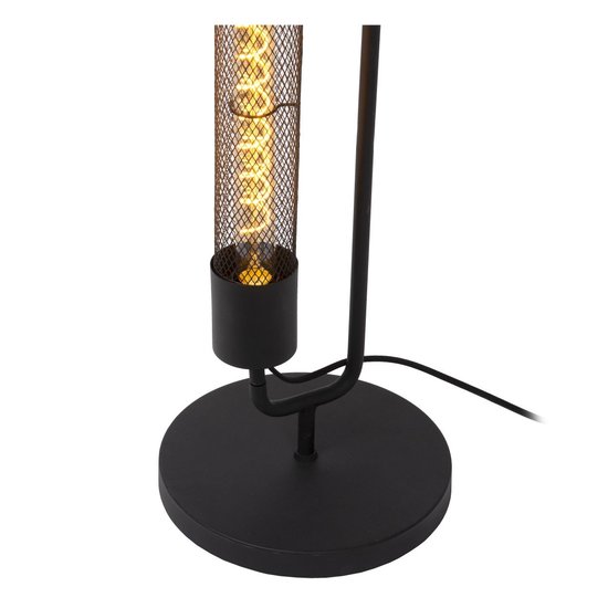 Industrielle zylindrische schwarze Stehlampe 2xE27 lange Lampe
