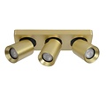 Brass ceiling spotlight LED with 3 adjustable tubes dim to warm