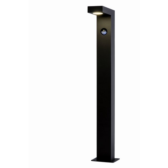 Design schwarzer Gartenmast mit Bewegungssensor