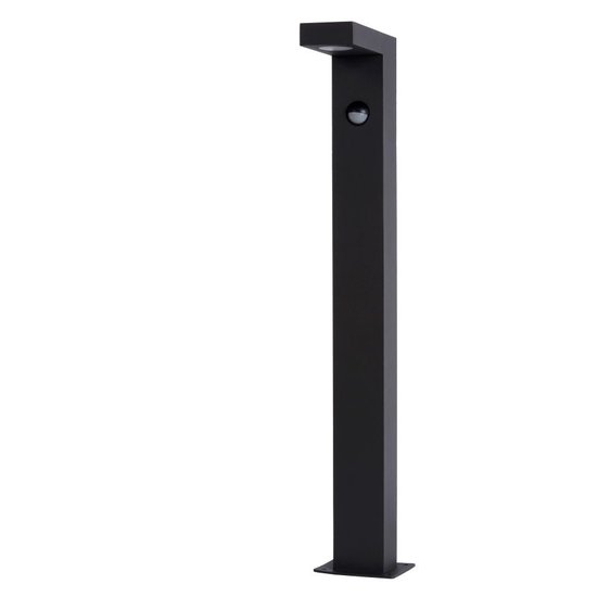 Design schwarzer Gartenmast mit Bewegungssensor