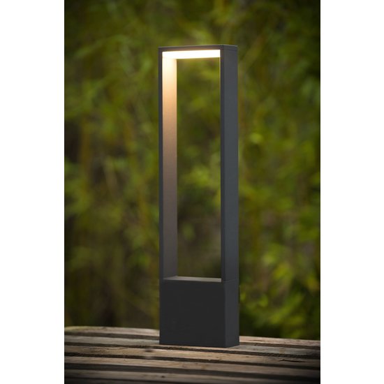 Elegante antraciet sokkellamp voor de tuin 10W