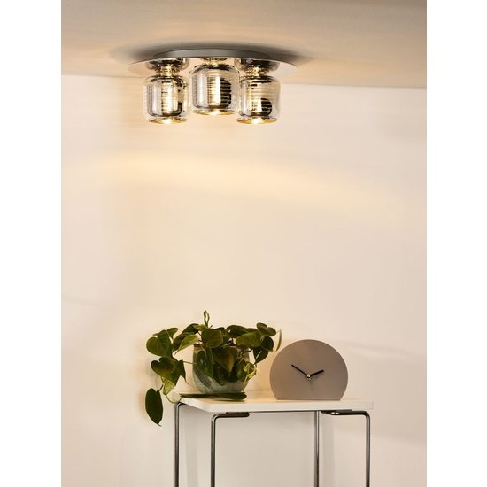 Modern luxurious chrome ceiling lamp 38 cm Ø 3xG9