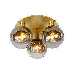 Matt gold/brass ceiling lamp 3xE27 with fumed bulbs