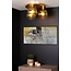 Matt gold/brass ceiling lamp 3xE27 with fumed bulbs