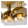 Mattgold/Messing-Deckenleuchte 3xE27 mit Rauchlampen