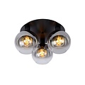 Black ceiling lamp 3xE27 with fumed bulbs