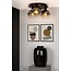 Black ceiling lamp 3xE27 with fumed bulbs