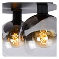 Black ceiling lamp 3xE27 with fumed bulbs