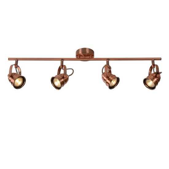 Rural dark copper ceiling spot with spots GU10 4x5W 2700K