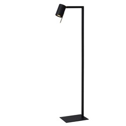 Sofisticada lámpara de lectura de pie negra con 1x GU10