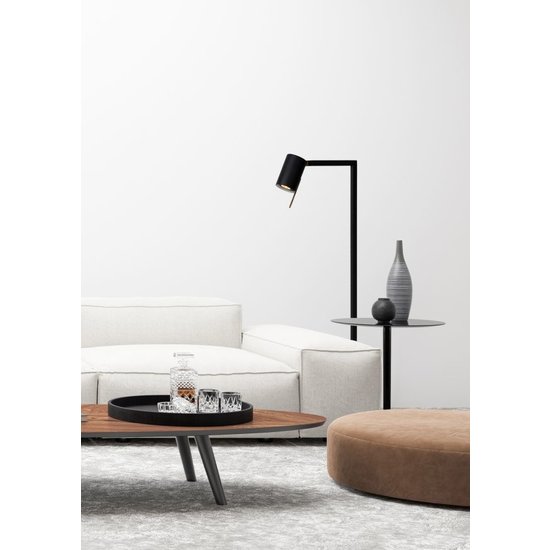 Lampe de lecture sur pied noire sophistiquée avec 1x GU10