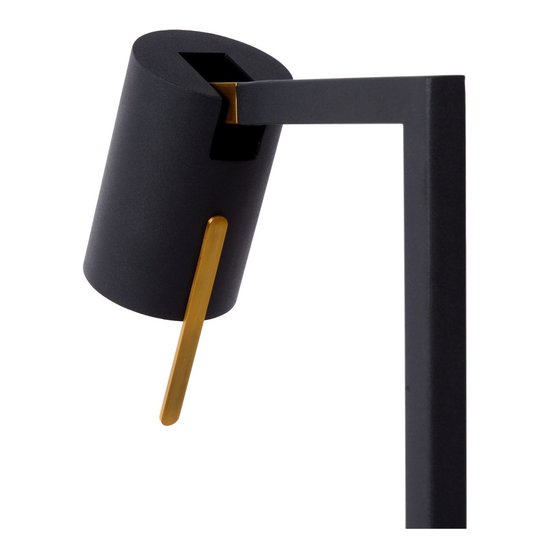 Lampe de lecture sur pied noire sophistiquée avec 1x GU10