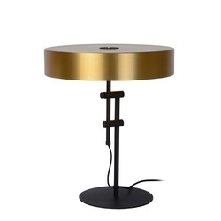 Lámpara de mesa retro oro mate/latón con negro 40 cm 2xE27