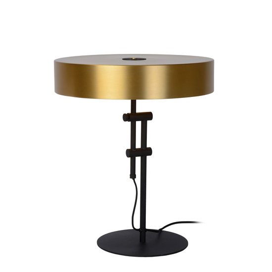 Retro matt gold/brass with black table lamp 40 cm 2xE27