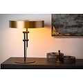 Retro Mattgold/Messing mit schwarzer Tischlampe 40 cm 2xE27