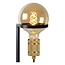 Handsome black with brass floor lamp E27 with marble base