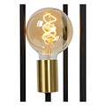 Black with gold floor lamp in robust steel cage 3XE27