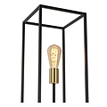 Black with gold floor lamp in robust steel cage 3XE27