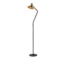 Lampadaire noir ludique avec laiton E14