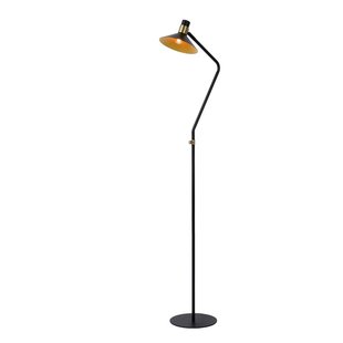 Lampadaire noir ludique avec laiton E14